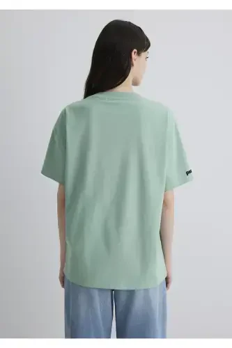 Joe Cool Baskılı Yeşil Tişört Loose Fit / Bol Rahat Kesim 1613362-71479 - 5