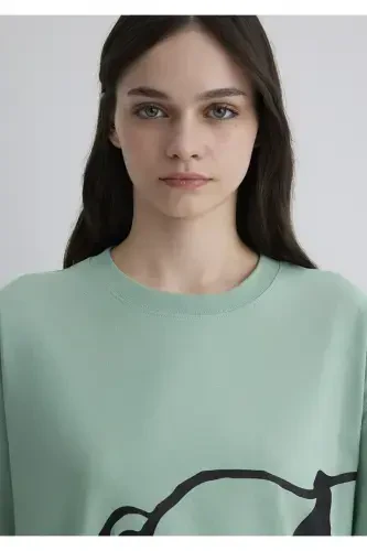 Joe Cool Printed Green T-Shirt Loose Fit / Relaxed Fit - 6