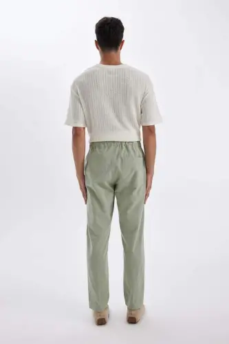 %100 Pamuk Yazlık Jogger Pantolon Dar Paça Beli Bağcıklı Lastikli Cepli Z6475AZ24AU - 7