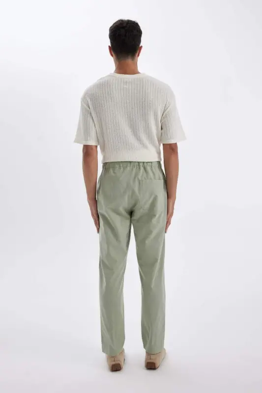 %100 Pamuk Yazlık Jogger Pantolon Dar Paça Beli Bağcıklı Lastikli Cepli Z6475AZ24AU - 7