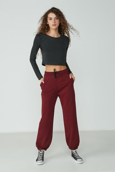 Jogger Elastic Sports Sweatpants 737 Burgundy - 4