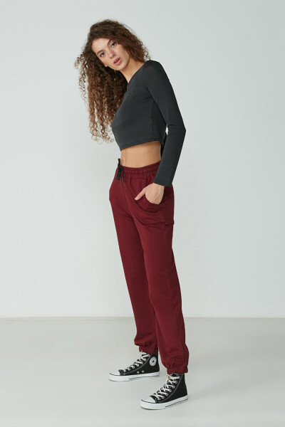 Jogger Elastic Sports Sweatpants 737 Burgundy - 5