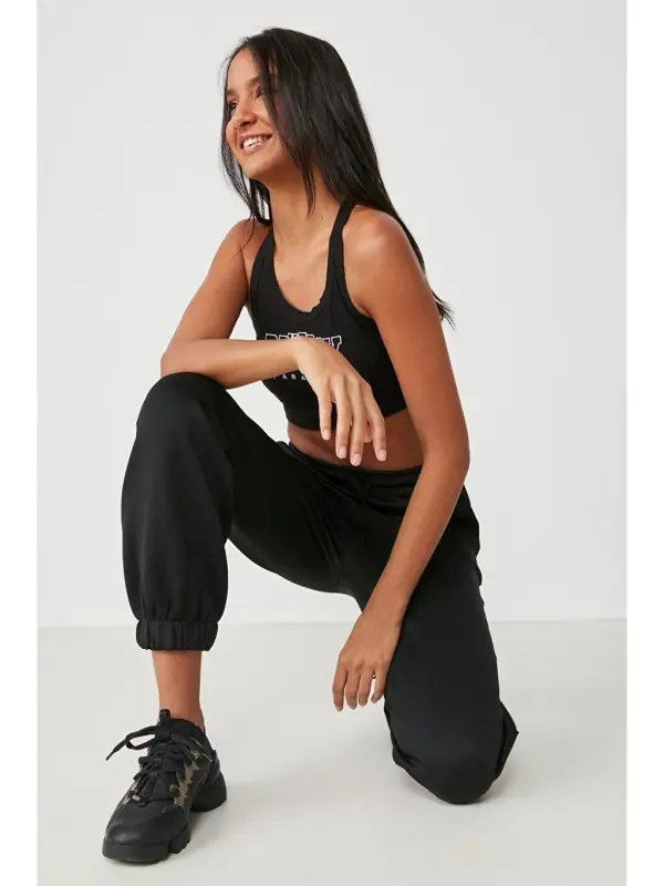 Jogger Elastic Waistband Sports Tracksuit Bottoms 806 Black-Black - LC WAIKIKI