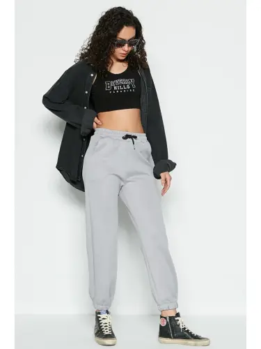 Jogger Lastikli Spor Eşofman Altı 806 Gri-Gri - 2