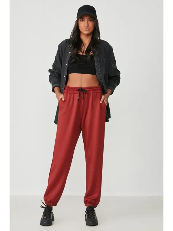 Kahverengi Jogger Lastikli Spor Eşofman Altı 806 Kiremit-Kahverengi - 2