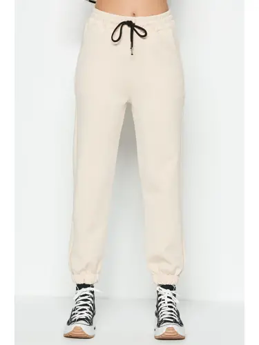 Jogger Lastikli Spor Eşofman Altı 806 Krem-Ekru - 4