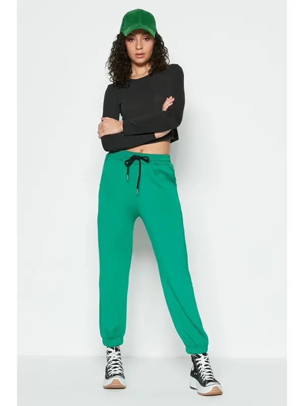 Jogger Lastikli Spor Eşofman Altı 806 Yeşil-Yeşil - 2