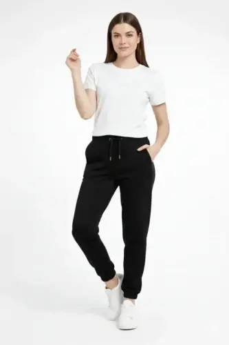 Jogger Sportiv Shimi Qulay Bichimli, Cho'ntakli, Rezinali Pacha, Kundalik Sport Shim - Qora - 1