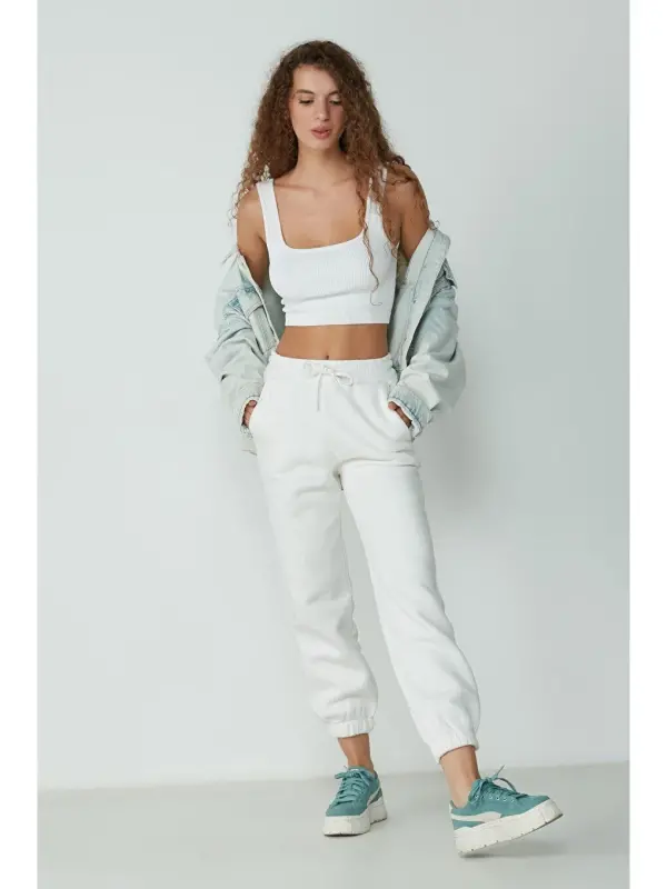 Jogger Sweatpants 906 Ecru-Ecru - 1