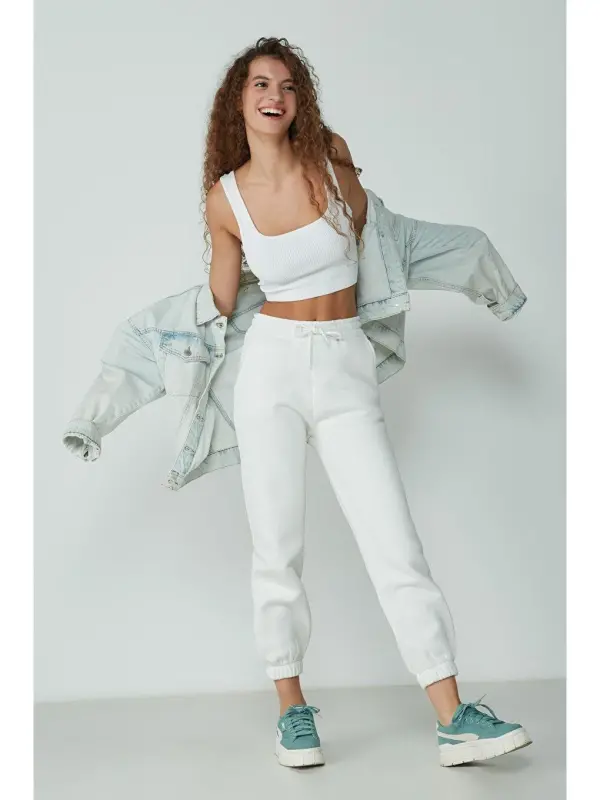 Jogger Sweatpants 906 Ecru-Ecru - 2