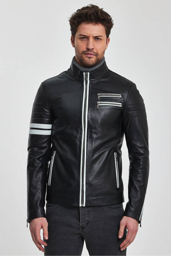 Johan Black Leather Jacket - 17