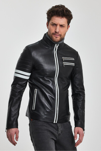 Johan Black Leather Jacket - 19