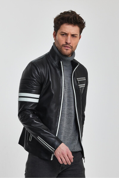 Johan Black Leather Jacket - 20