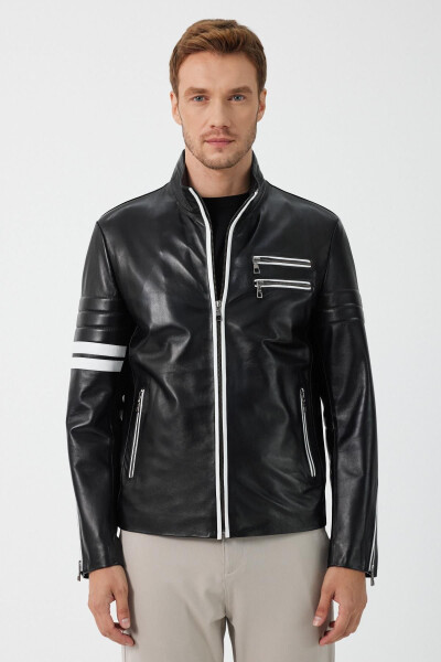 Johan Black Leather Jacket - 1