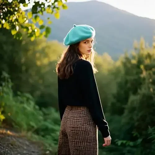 Jolbndcv 6PCS Beret, French Beanie, Outdoor, Winter, Fashion Lady Hat - 7