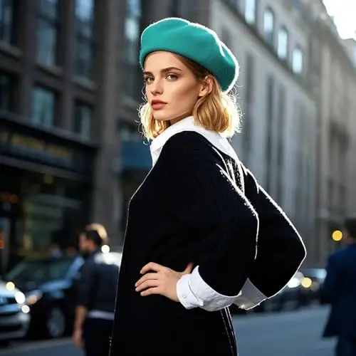 Jolbndcv 6PCS Beret, French Beanie, Outdoor, Winter, Fashion Lady Hat - 6