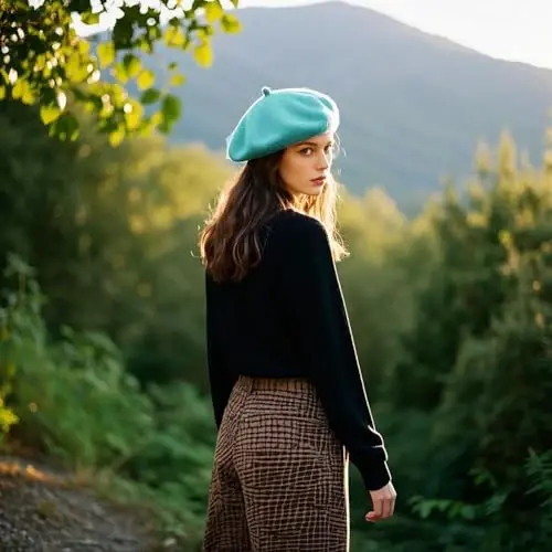 Jolbndcv 6PCS Beret, French Beanie, Outdoor, Winter, Fashion Lady Hat - 7