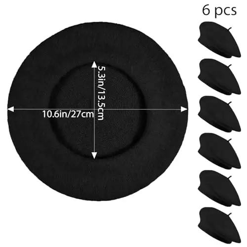 Jolbndcv 6PCS Beret, French Beanie, Outdoor, Winter, Fashion Lady Hat - 2