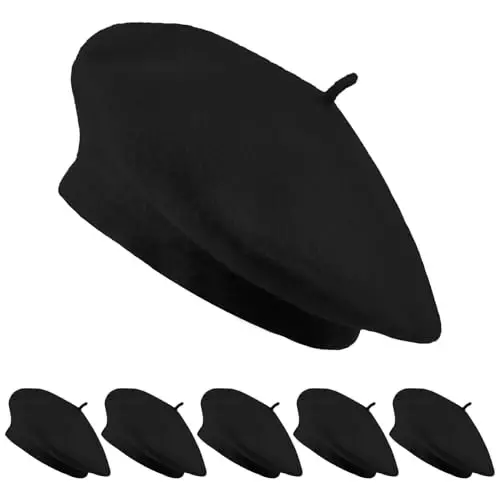 Jolbndcv 6PCS Beret, French Beanie, Outdoor, Winter, Fashion Lady Hat - 1