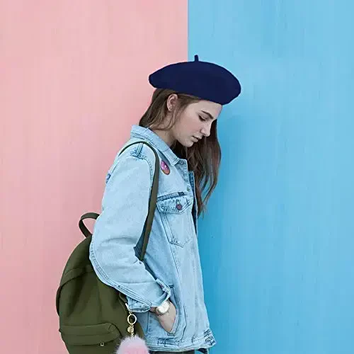 Jolbndcv 6PCS Beret, French Beanie, Outdoor, Winter, Fashion Lady Hat - 6