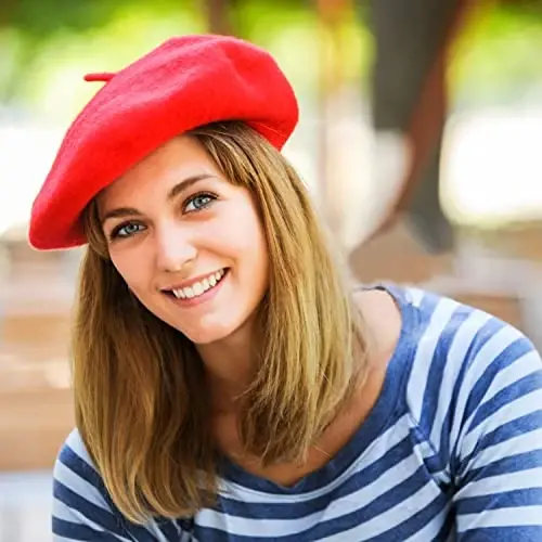 Jolbndcv 6PCS Beret, French Beanie, Outdoor, Winter, Fashion Lady Hat - 3