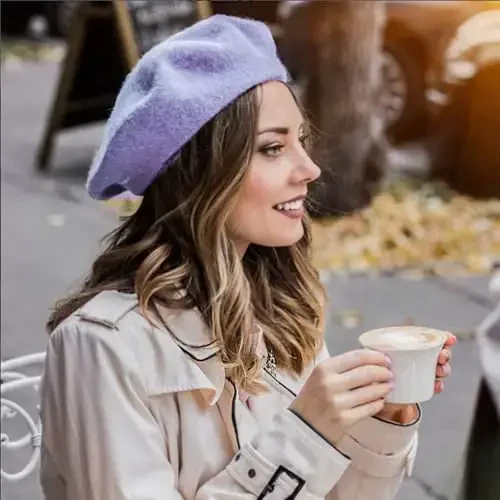 Jolbndcv 6PCS Beret, French Beanie, Outdoor, Winter, Fashion Lady Hat - 7