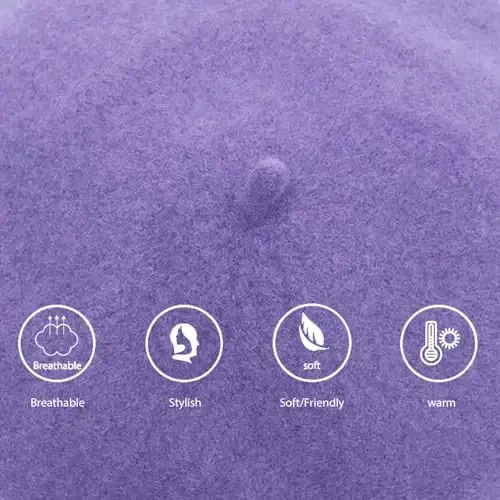 Jolbndcv 6PCS Beret, French Beanie, Outdoor, Winter, Fashion Lady Hat - 4