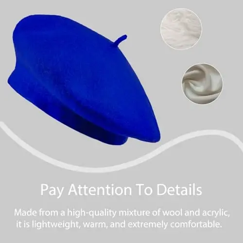 Jolbndcv 6PCS Beret, French Beanie, Outdoor, Winter, Fashion Lady Hat - 3