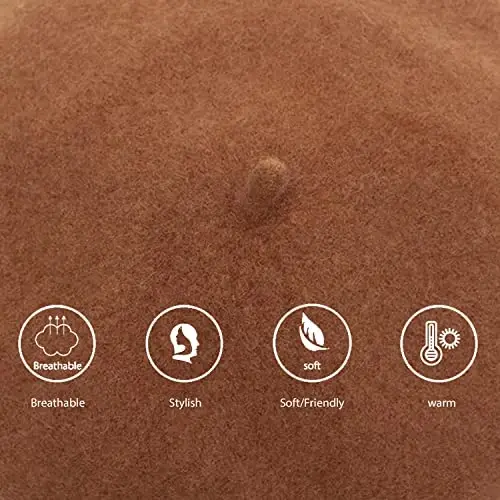 Jolbndcv 6PCS Beret, French Beanie, Outdoor, Winter, Fashion Lady Hat - 7