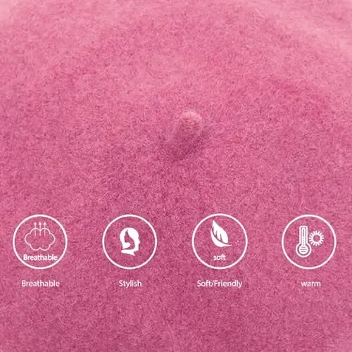 Jolbndcv 6PCS Beret, French Beanie, Outdoor, Winter, Fashion Lady Hat - 4