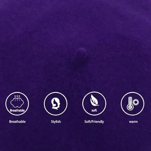 Jolbndcv 6'lı Bere, Fransız Şapkası, Dış Mekan, Kış, Moda Bayan Şapkası - 4