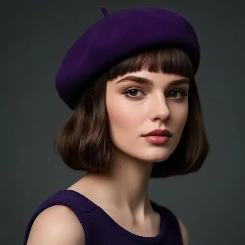 Jolbndcv 6'lı Bere, Fransız Şapkası, Dış Mekan, Kış, Moda Bayan Şapkası - 7