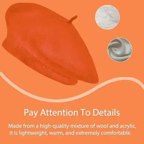 Jolbndcv 6PCS Beret, French Beanie, Outdoor, Winter, Fashion Lady Hat - 3