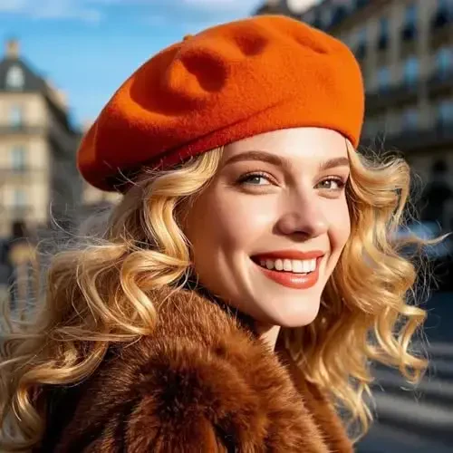 Jolbndcv 6PCS Beret, French Beanie, Outdoor, Winter, Fashion Lady Hat - 6