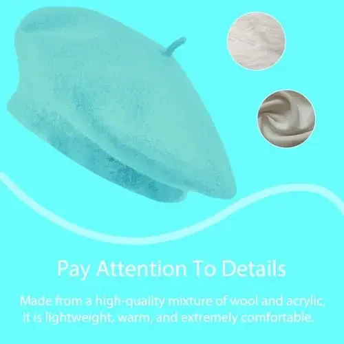 Jolbndcv 6PCS Beret, Fransuz Beanie, Ochiq havoda, Qish, Moda Lady Shlyapa - 3