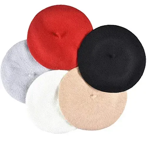 Jolbndcv 6PCS Beret, Fransuzcha Beanie, Tashqi makon, Qish, Moda xonim shlyapa - 3