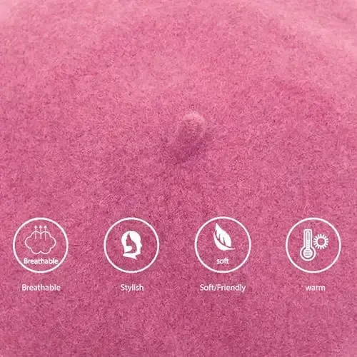 Jolbndcv 6PCS Beret, Frantsuzcha Beanie, Tashqi, Qish, Moda Xonim Shlyapa - 4
