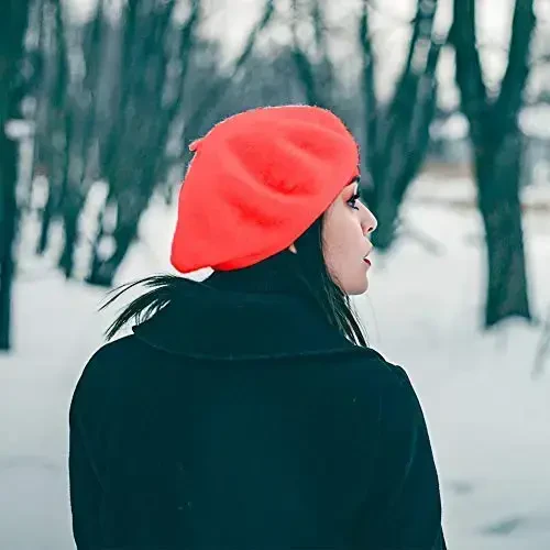 Jolbndcv 6PCS Beret, French Beanie, Outdoor, Winter, Fashion Lady Hat - 4