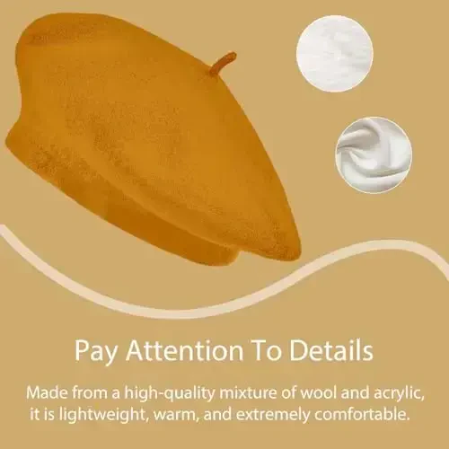 Jolbndcv 6PCS Beret, French Beanie, Outdoor, Winter, Fashion Lady Hat - 3