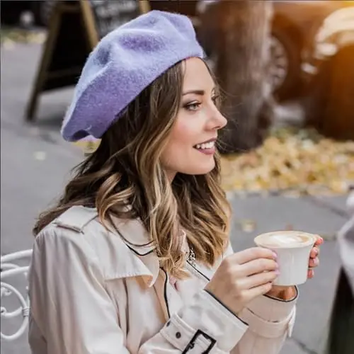 Jolbndcv 6PCS Beret, French Beanie, Outdoor, Winter, Fashion Lady Hat - 7