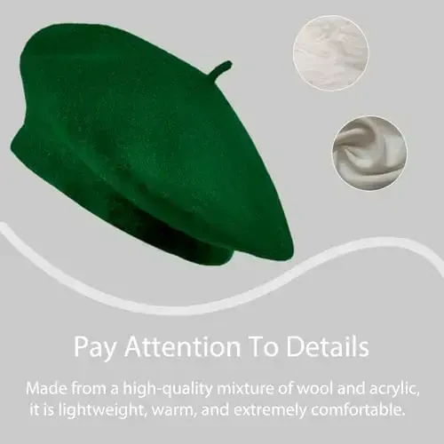 Jolbndcv 6PCS Beret, French Beanie, Outdoor, Winter, Fashion Lady Hat - 3
