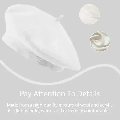 Jolbndcv 6PCS Beret, French Beanie, Outdoor, Winter, Fashion Lady Hat - 3