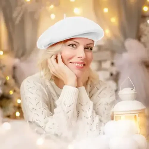 Jolbndcv 6PCS Beret, French Beanie, Outdoor, Winter, Fashion Lady Hat - 6