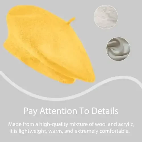 Jolbndcv 6PCS Beret, French Beanie, Outdoor, Winter, Fashion Lady Hat - 3