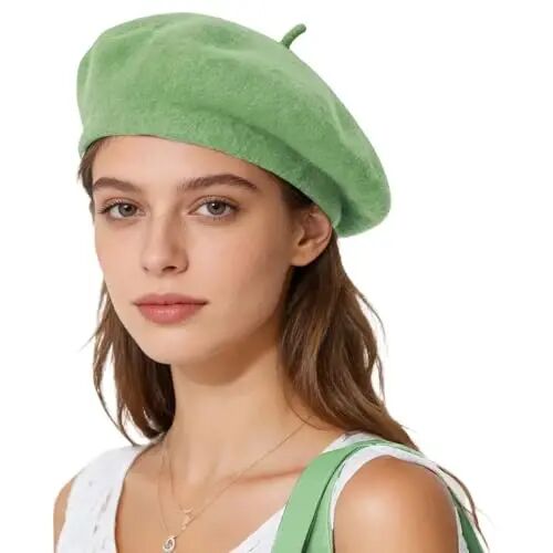 Jolbndcv 6PCS Beret, French Beanie, Outdoor, Winter, Fashion Lady Hat | One Size Fits Most,Solid Color,Stretchable,for All Season - Jolbndcv