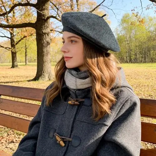 Jolbndcv 6PCS Beret, French Beanie, Outdoor, Winter, Fashion Lady Hat | One Size Fits Most,Solid Color,Stretchable,for All Season - 6