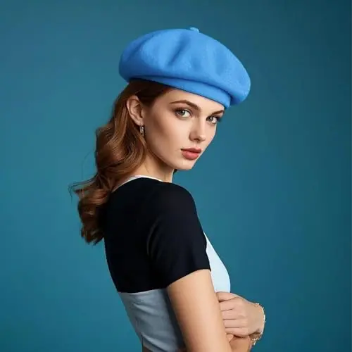 Jolbndcv 6PCS Beret, French Beanie, Outdoor, Winter, Fashion Lady Hat | One Size Fits Most,Solid Color,Stretchable,for All Season - 5