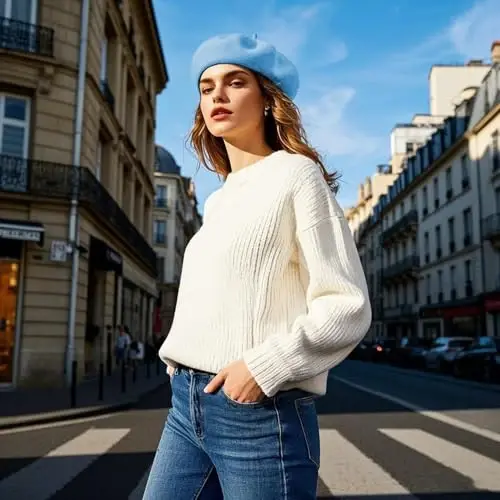Jolbndcv 6PCS Beret, French Beanie, Outdoor, Winter, Fashion Lady Hat | One Size Fits Most,Solid Color,Stretchable,for All Season - 6