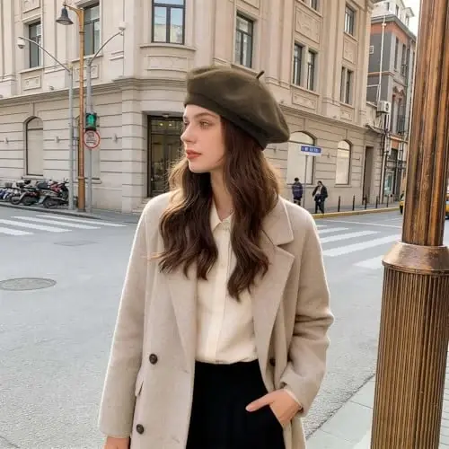 Jolbndcv 6PCS Beret, French Beanie, Outdoor, Winter, Fashion Lady Hat | One Size Fits Most,Solid Color,Stretchable,for All Season - 6