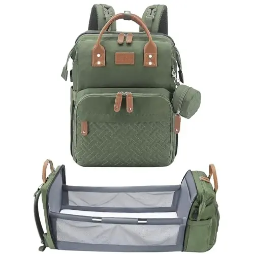 JOLLITO Diaper Bag Backpack with Changing Station Large Capacity Multifunction Baby Bags for Boy Girl Travel For Moms Dads Baby Registry Search Essentials Shower Gifts - 1